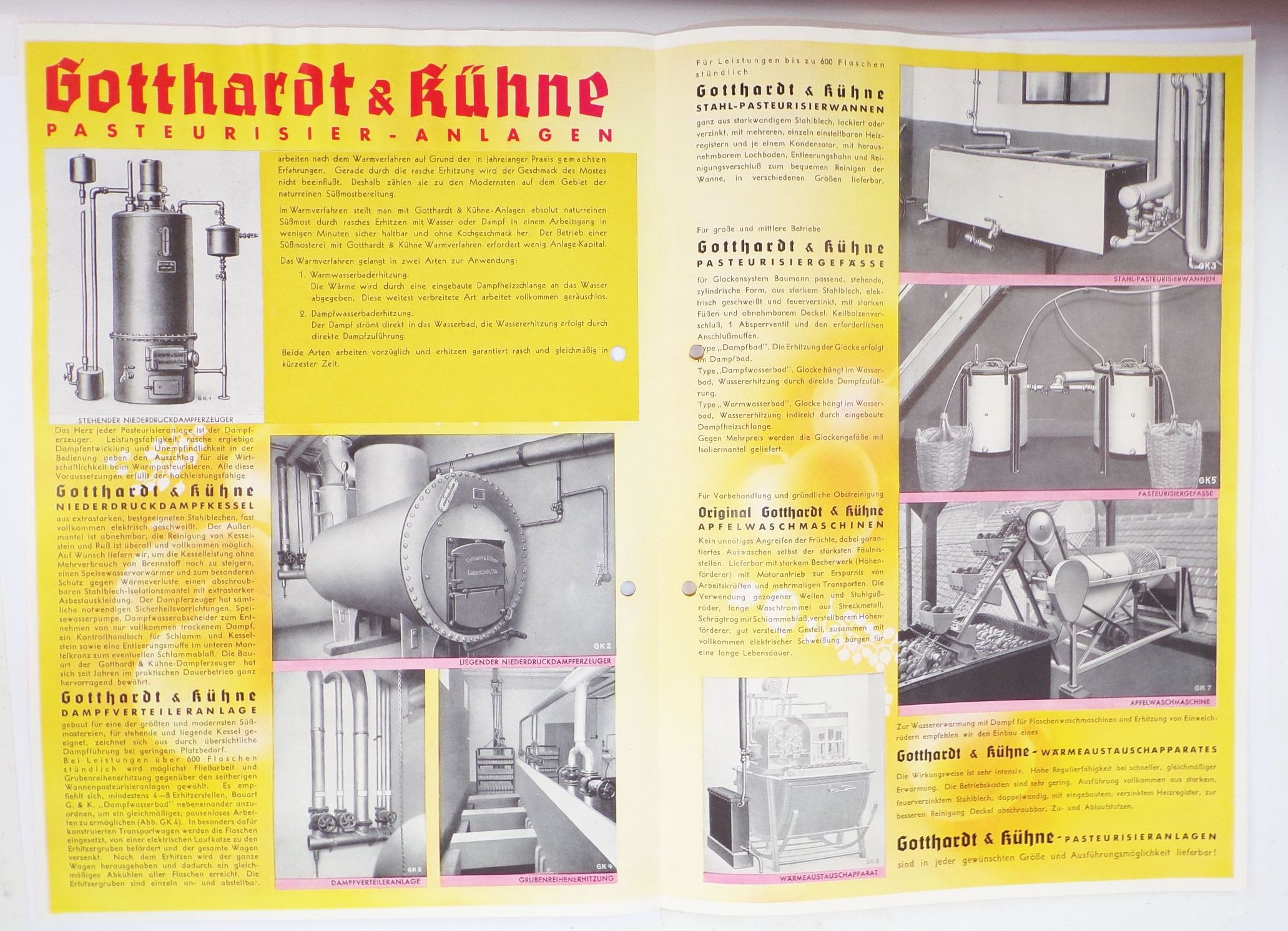 Prospekt Gotthardt Kühne Lommatzsch Dampfkessel Pasteurisier Anlagen 1938