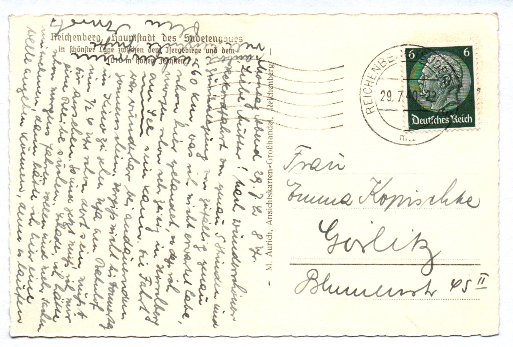 Foto Ak Reichenberg Hauptstadt des Sudetengaues 1940