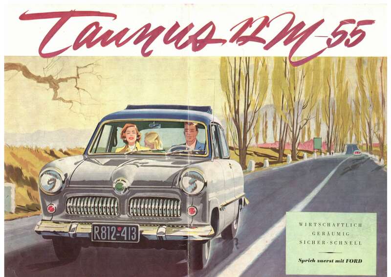 Prospekt Ford Taunus 12 M 55 Oldtimer Kfz 