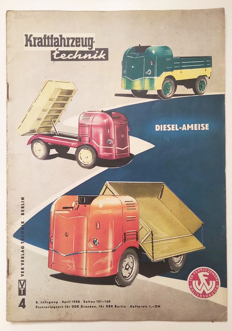 Kraftfahrzeugtechnik DDR 1958 KFT Zeitschrift Nr 4 Diesel-Ameise