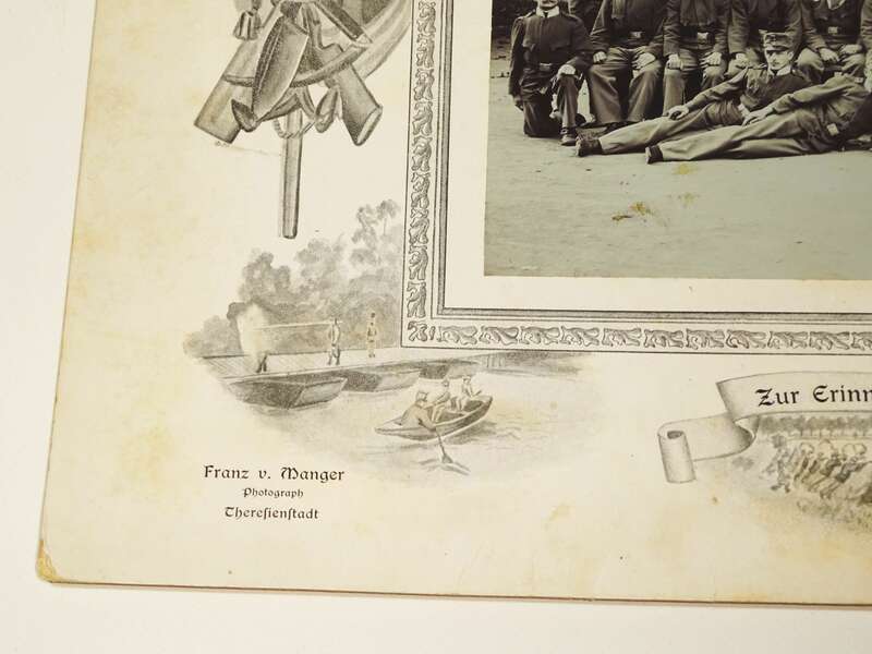 Pappfoto kuk Soldaten Thersienstadt um 1910 Patriotik Reservistenbild Pappfoto kuk Soldaten Thersienstadt um 1910 Patriotik Reservistenbild