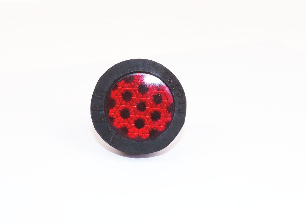 Alter Alarm Reflektor Gummi Kautschuk Glas Fahrrad Rückstrahler Oldtimer