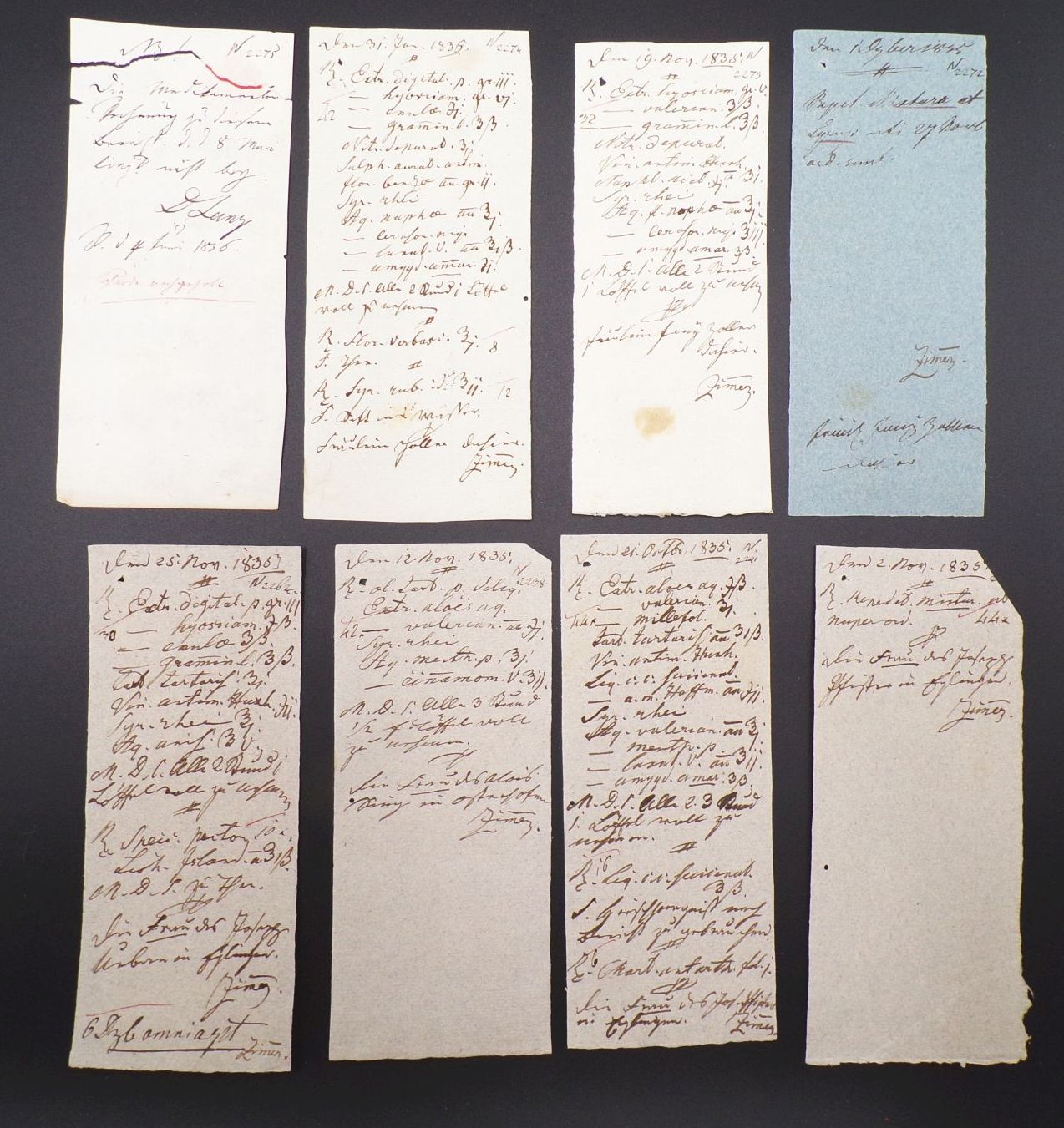 Dischingen Medikamenten Rechnung 1836 mit handschriftlichen Belegen 