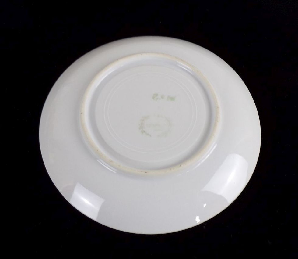 Kaffeegedeck 4 x Tasse Untertasse Blau Weiß wohl Mitropa 