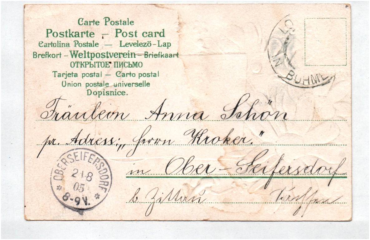 Litho Ak Blumen Windmühle Landschaft 1905 Glückwunsch