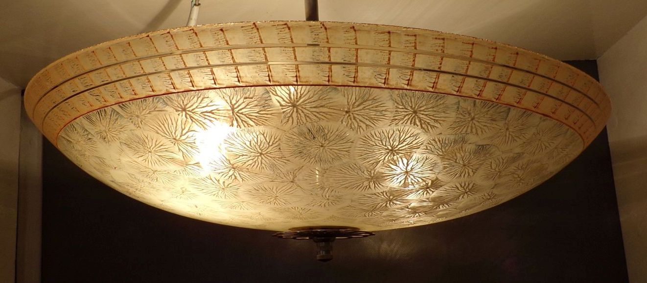 Alte Schalenlampe Deckenleuchte Rund 60er true Vintage Lampe