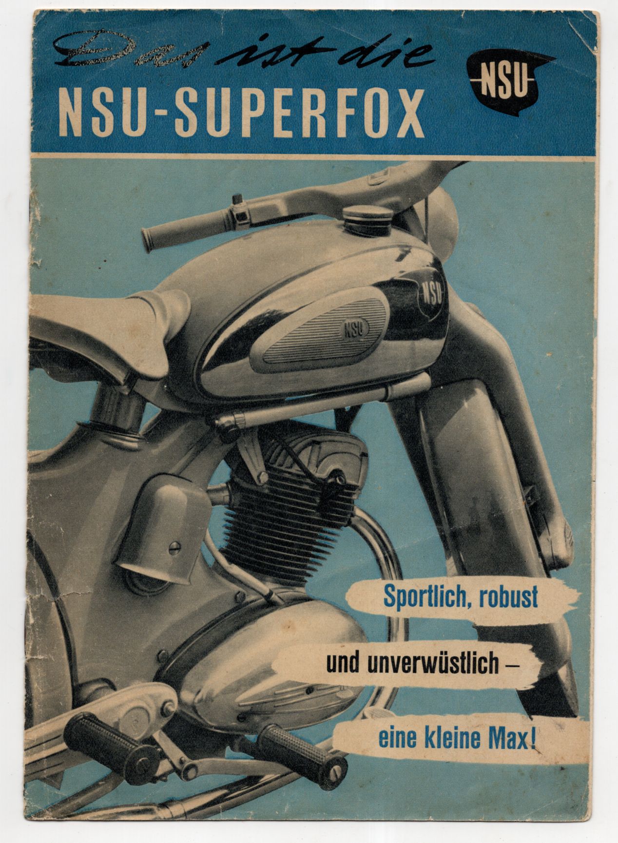 Prospekt NSU Superfox Oldtimer Motorrad um 1960