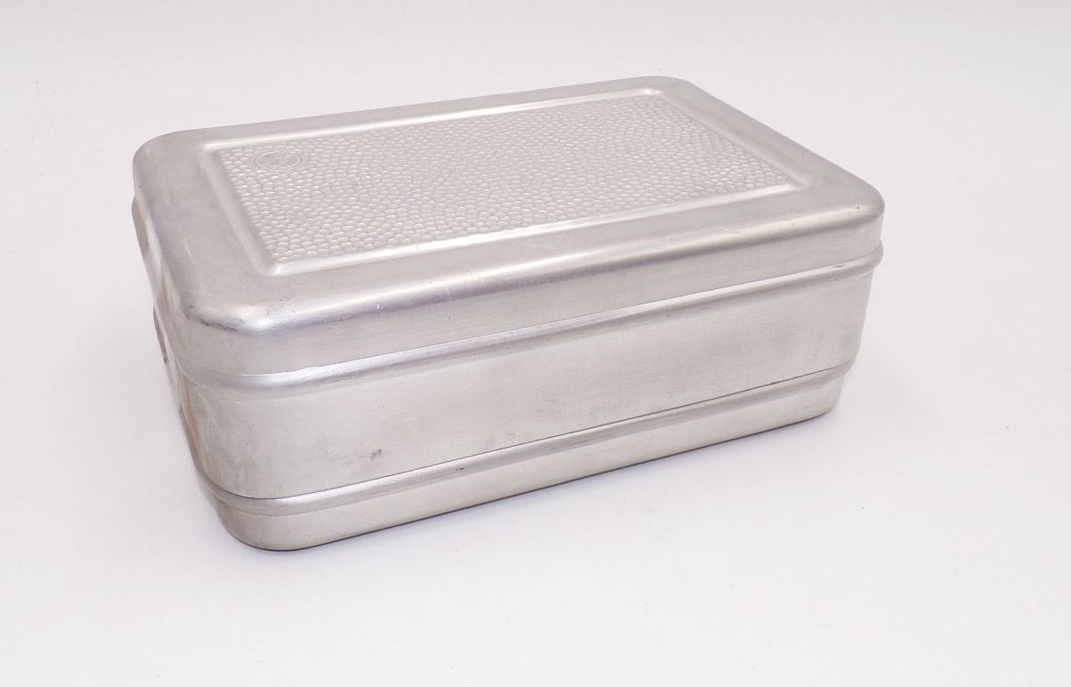 Alte Brotdose Lunchbox DDR Bemmbüchse Pausenbrot Aluminium XL Vintage