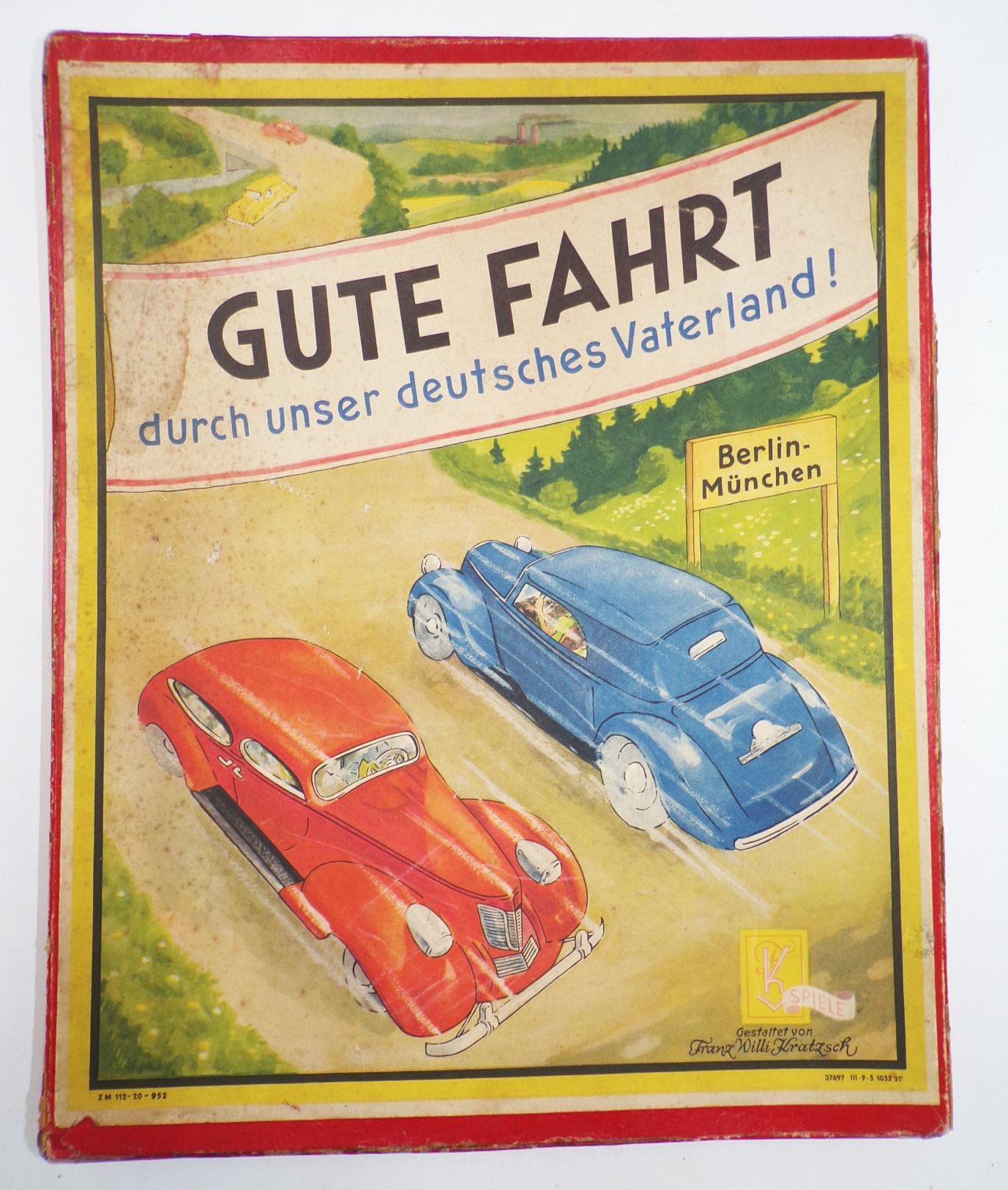 Gute Fahrt durch unser deutsches Vaterland Brettspiel Kratzsch Spiele 1950 er 