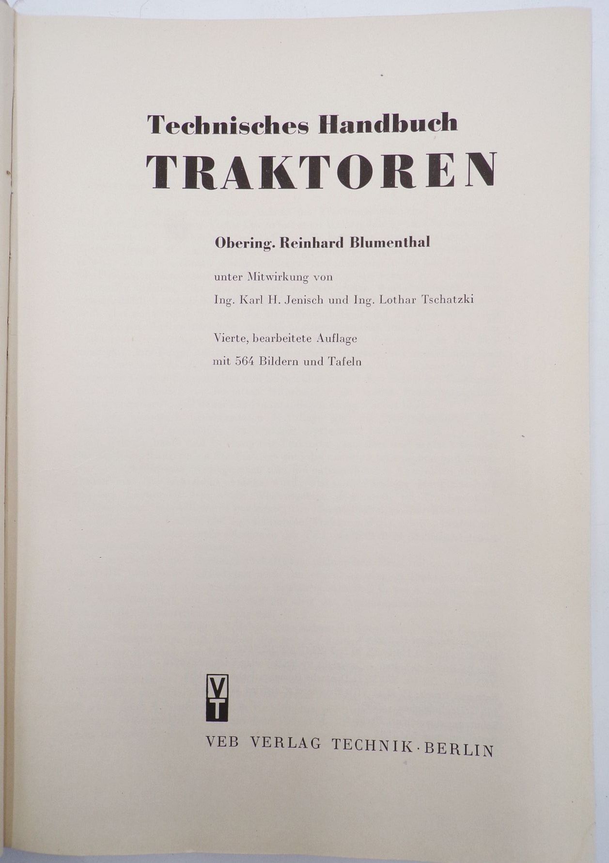 Technisches Handbuch Traktoren Blumenthal 1971 