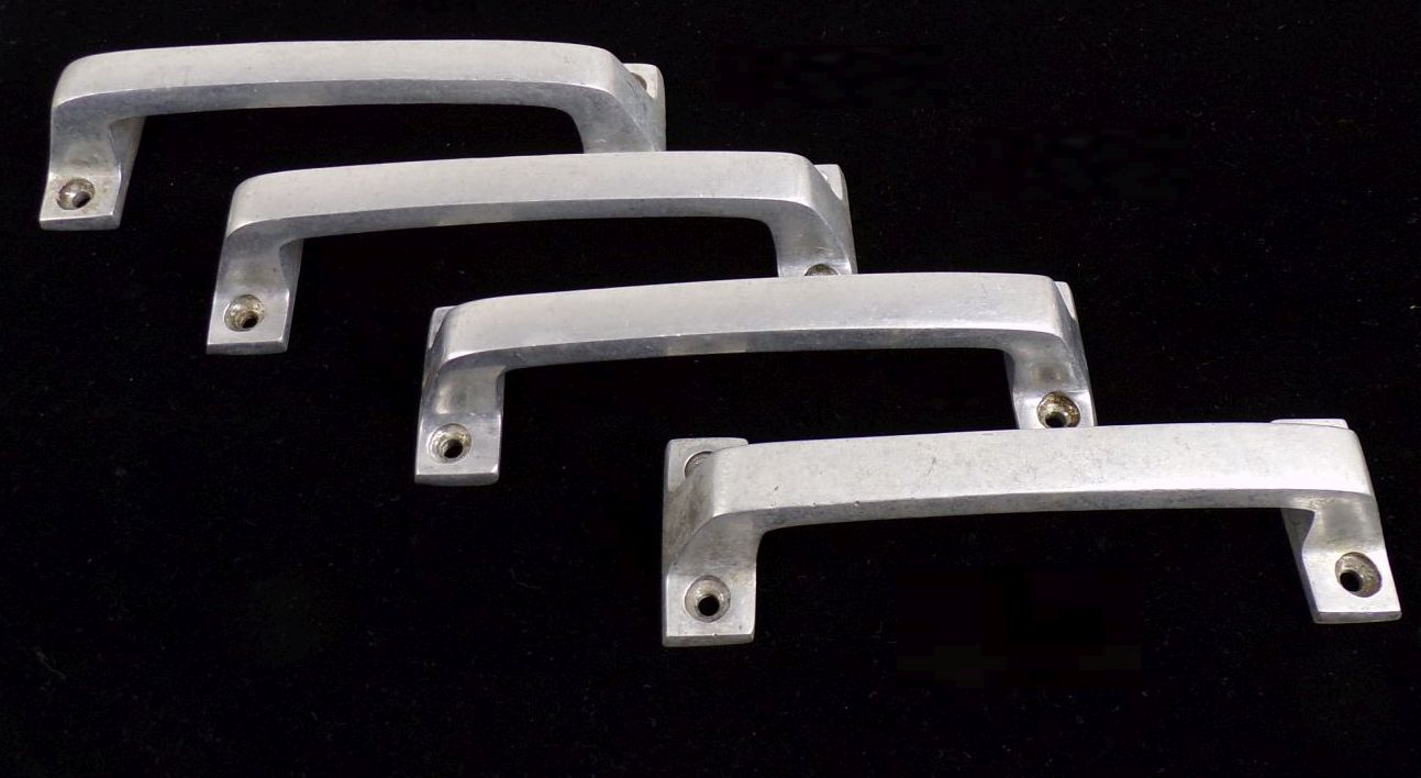 Alter Griff Aluminium Vintage 4 x Schubladengriff 