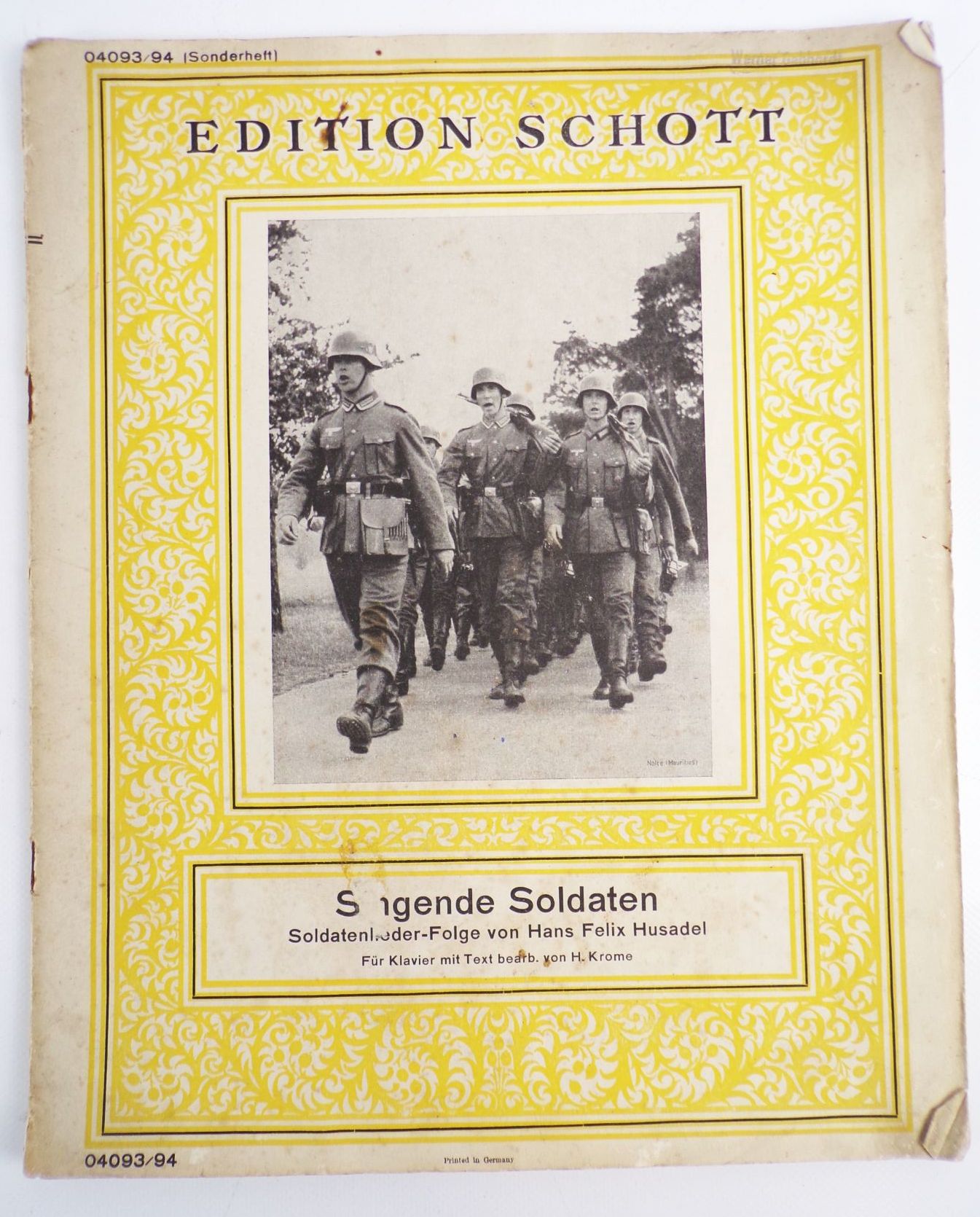 Singende Soldaten Soldatenlieder Folge von Hans Felix Husadel Klavier 2 Weltkrieg Notenheft