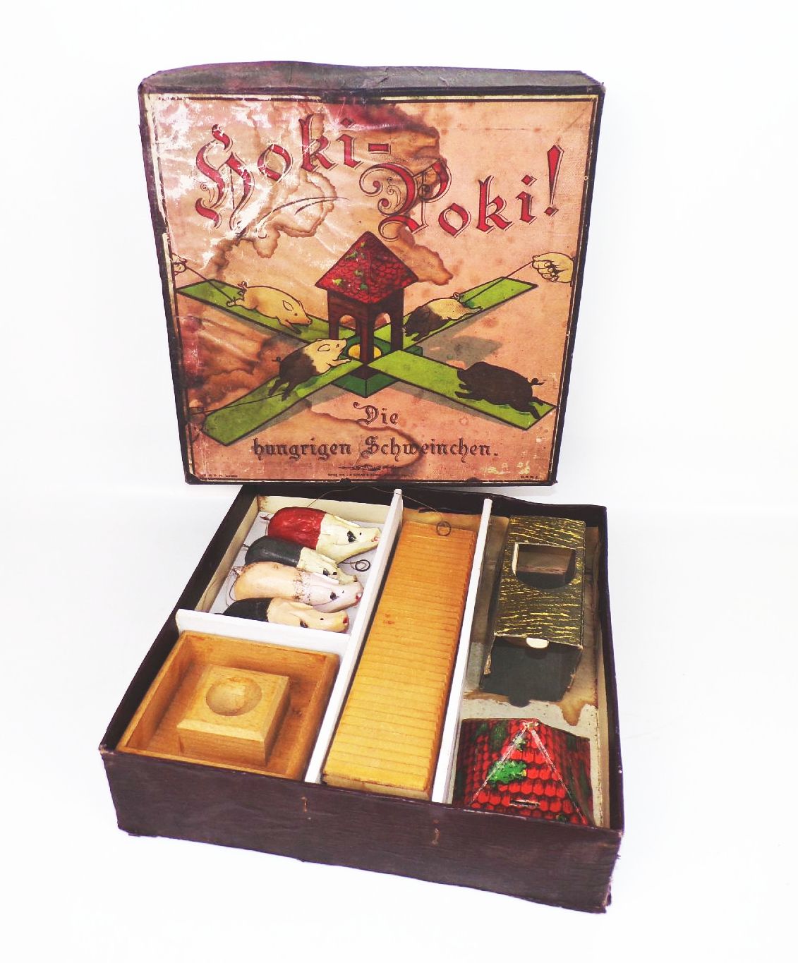 Hoki Poki Die hungrigen Schweine altes Gesellschaftsspiel Spear u Söhne Nürnberg