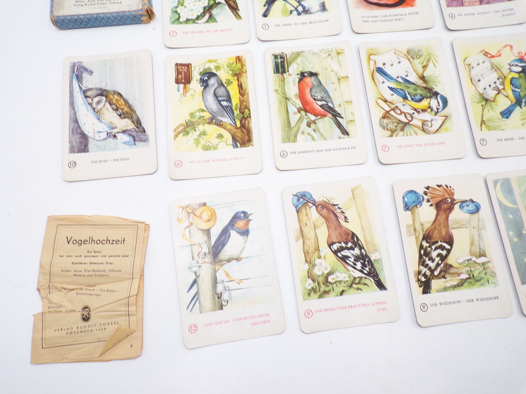 Die Vogelhochzeit Ein Spiel zum mitsingen Schwarzer Peter 1958 DDR Kartenspiel Die Vogelhochzeit Ein Spiel zum mitsingen Schwarzer Peter 1958 DDR Kartenspiel