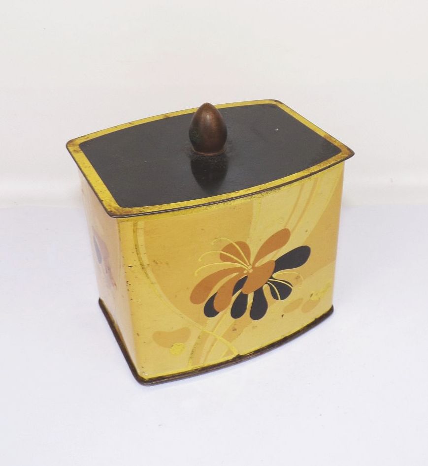 Alte Blechdose Kaffee Kekse Tee Dose Box Art Deco Muster Deko