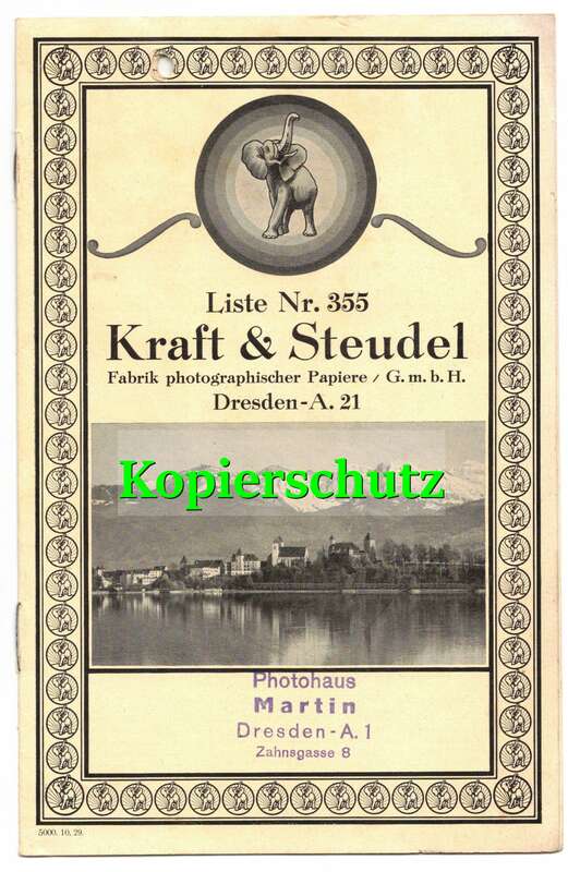 Prospekt Kraft & Steudel photographisches Papier Dresden A21  1929 !