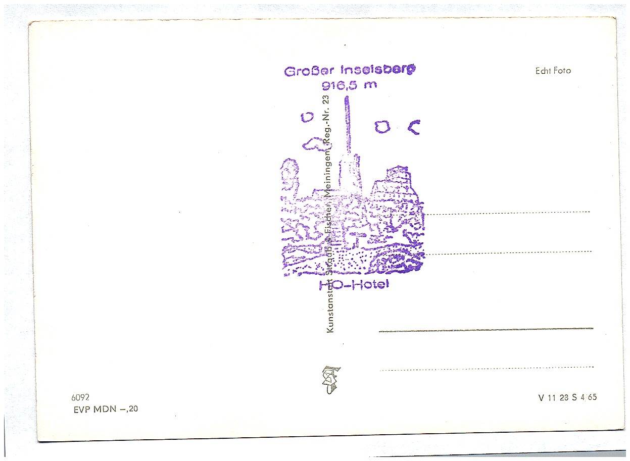 Ak Gruß aus Thüringen Goßer Inselberg mit Grenzwiese Echtfoto DDR Ak Gruß aus Thüringen Goßer Inselberg mit Grenzwiese Echtfoto DDR
