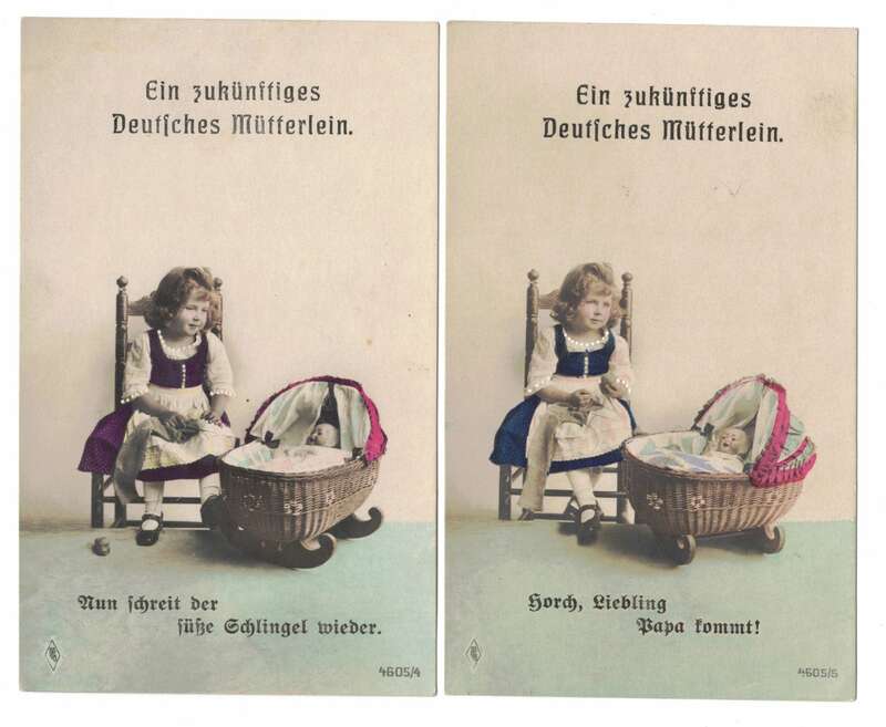 Ak Serie Ein zukünftiges Deutsches Mütterlein 1915 Mädchen Puppe 