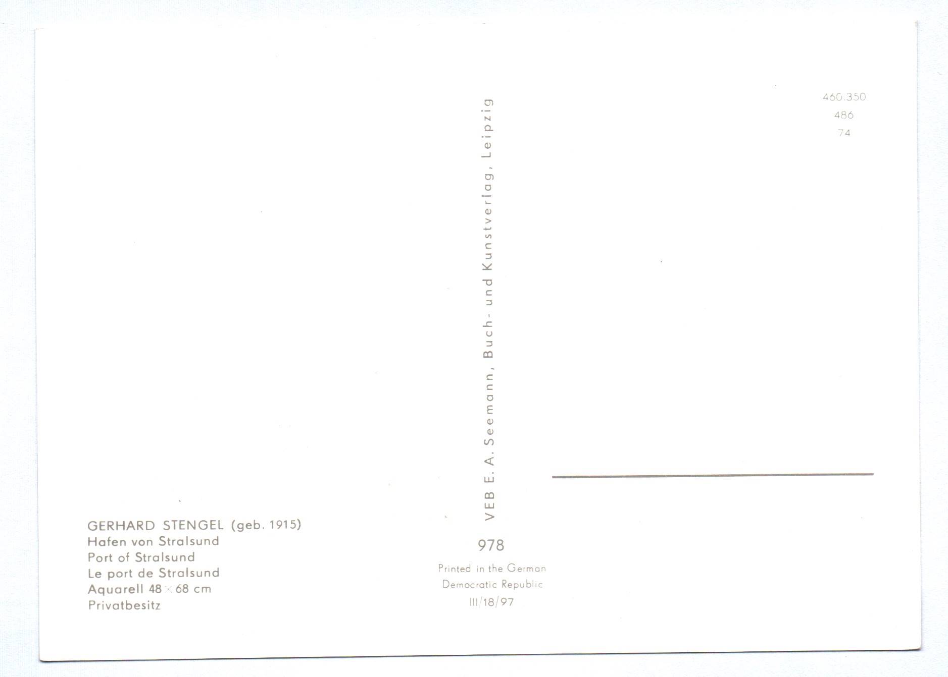 Künstler Ak Gerhard Stengel Hafen von Stralsund