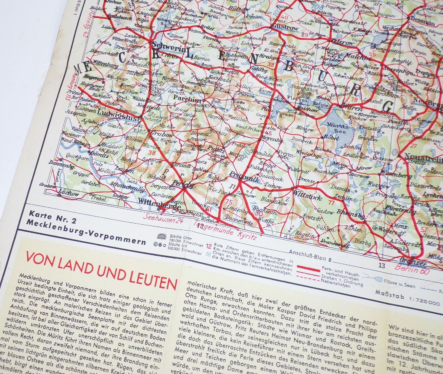 Shell Straßenkarte 2 Mecklenburg Vorpommern um 1930 Landkarte map Shell Straßenkarte 2 Mecklenburg Vorpommern um 1930 Landkarte map
