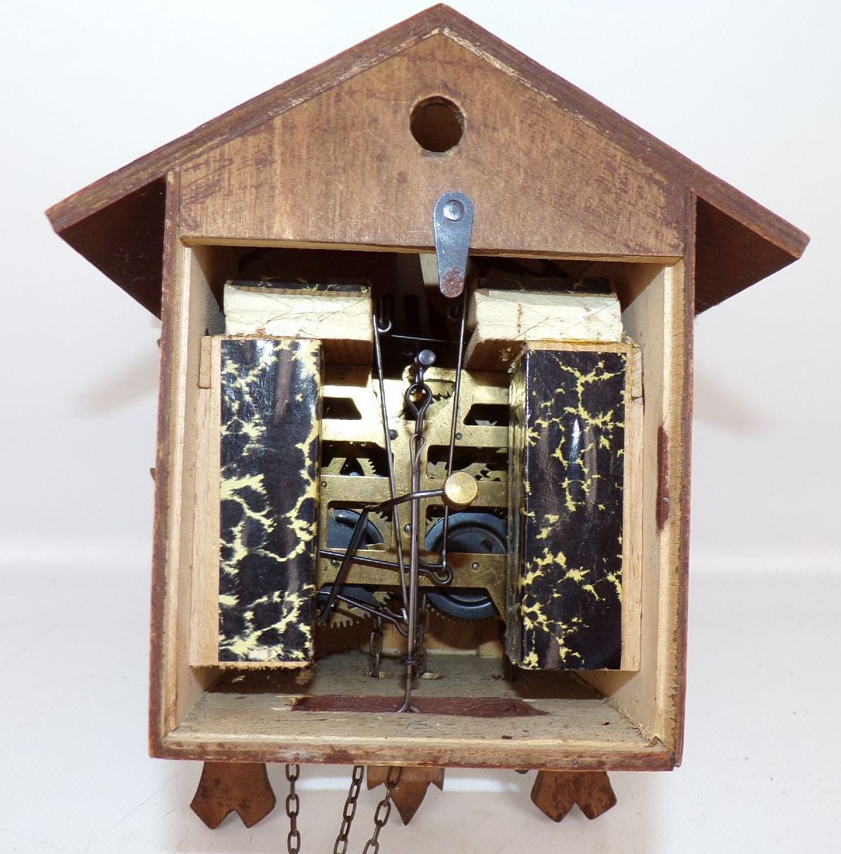 Alte Kuckucksuhr Holz Wanduhr Uhrengewicht Deko