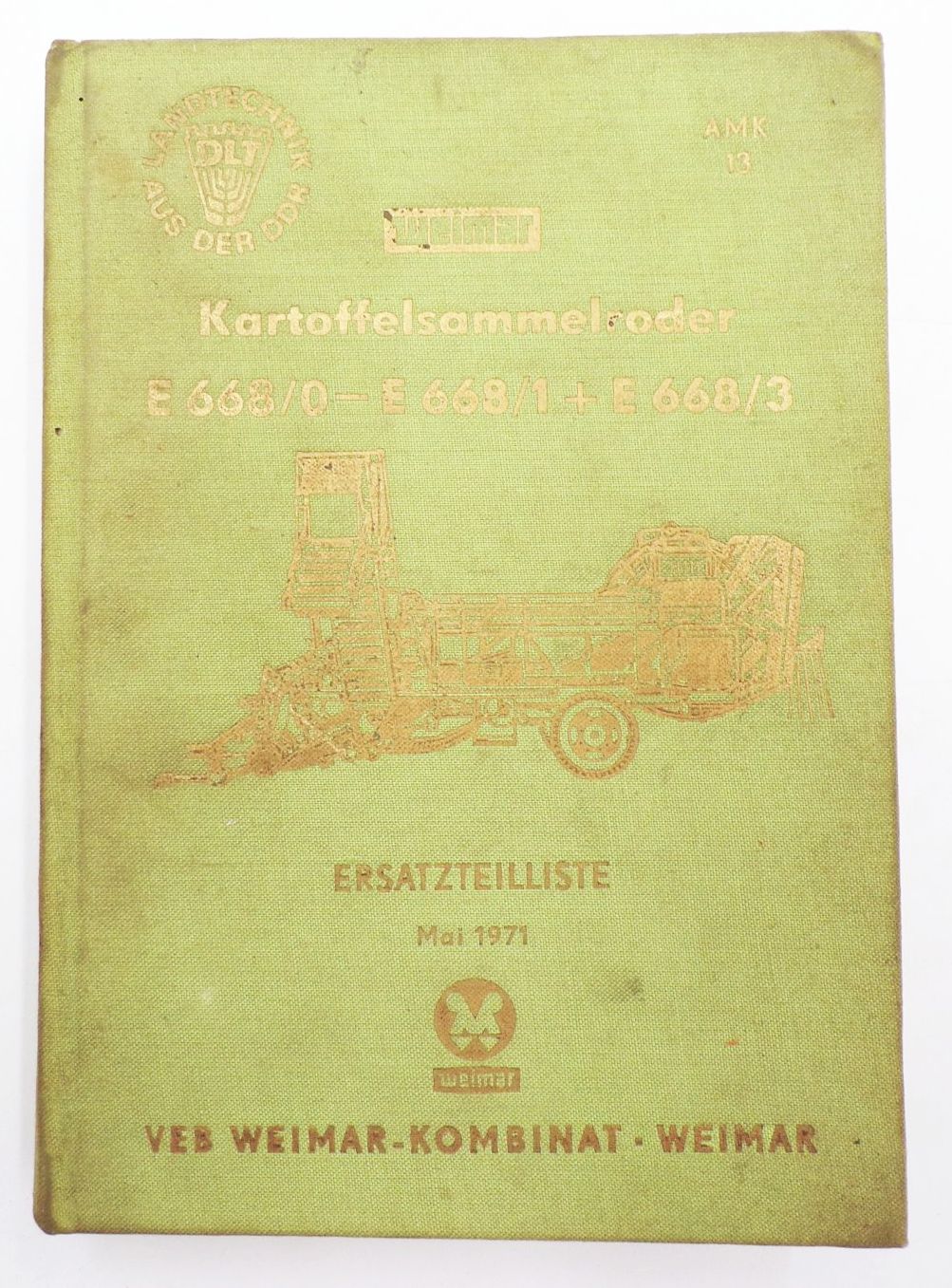 Ersatzteilliste Kartoffelsammelroder VEB Weimar 1970 Landtechnik DDR