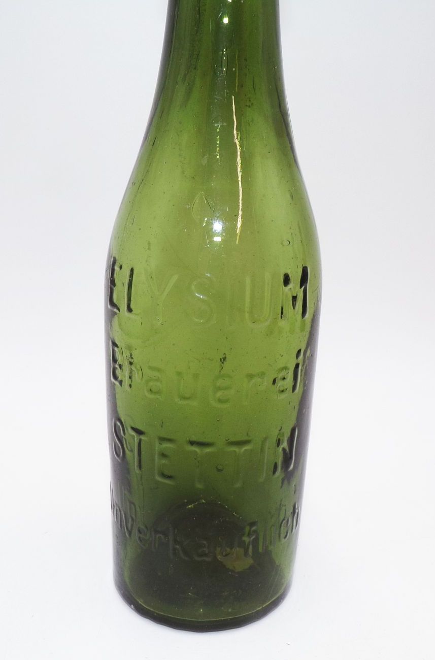 Alte Bierflasche Elysium Brauerei Stettin Unverkäuflich um 1930 Pommern