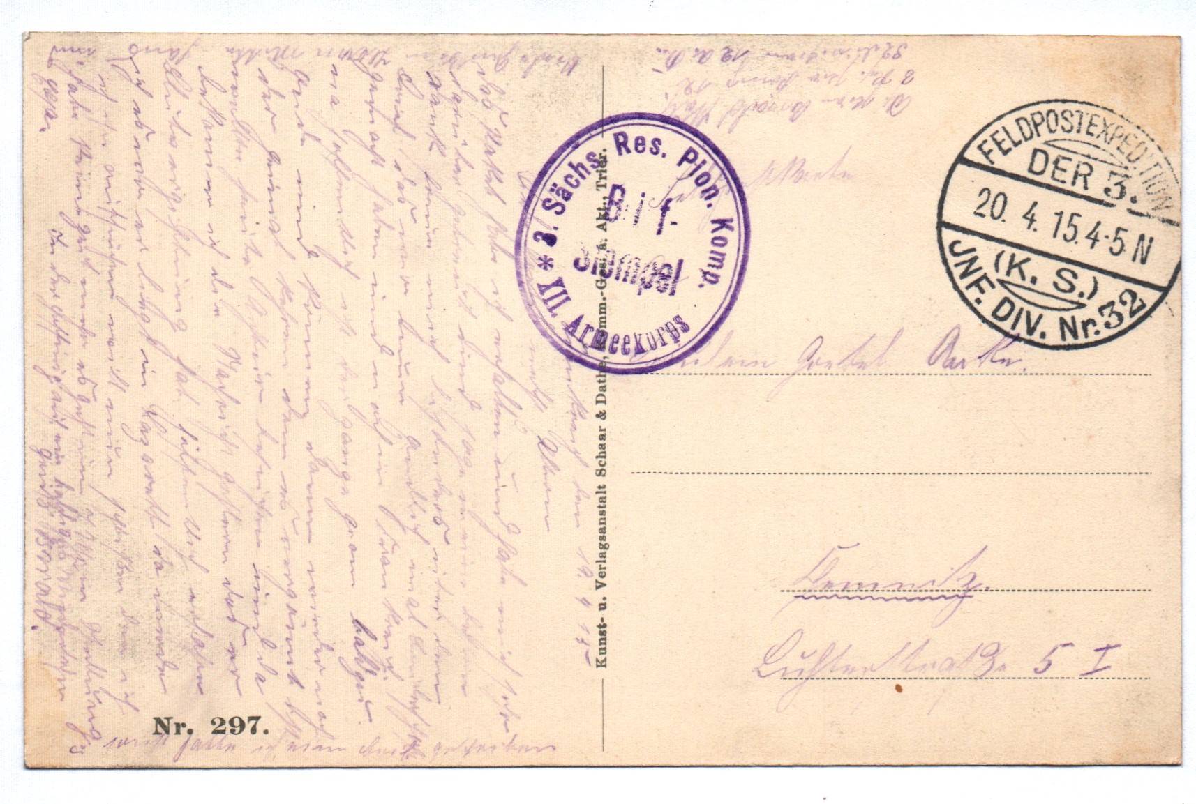 Feldpost Ak 1915 Stempel Sächsische Reserve Unterstande Steinbrüche Soissons Feldpost Ak 1915 Stempel Sächsische Reserve Unterstande Steinbrüche Soissons