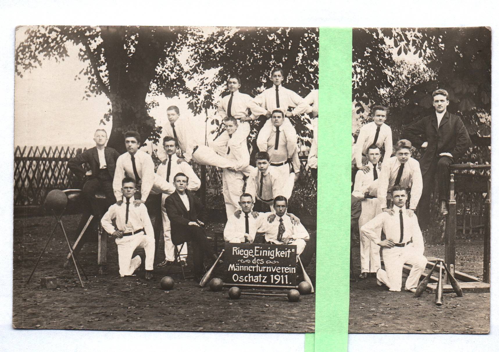 Foto Ak Turner Riege Einigkeit des Männerturnvereins Oschatz 1911