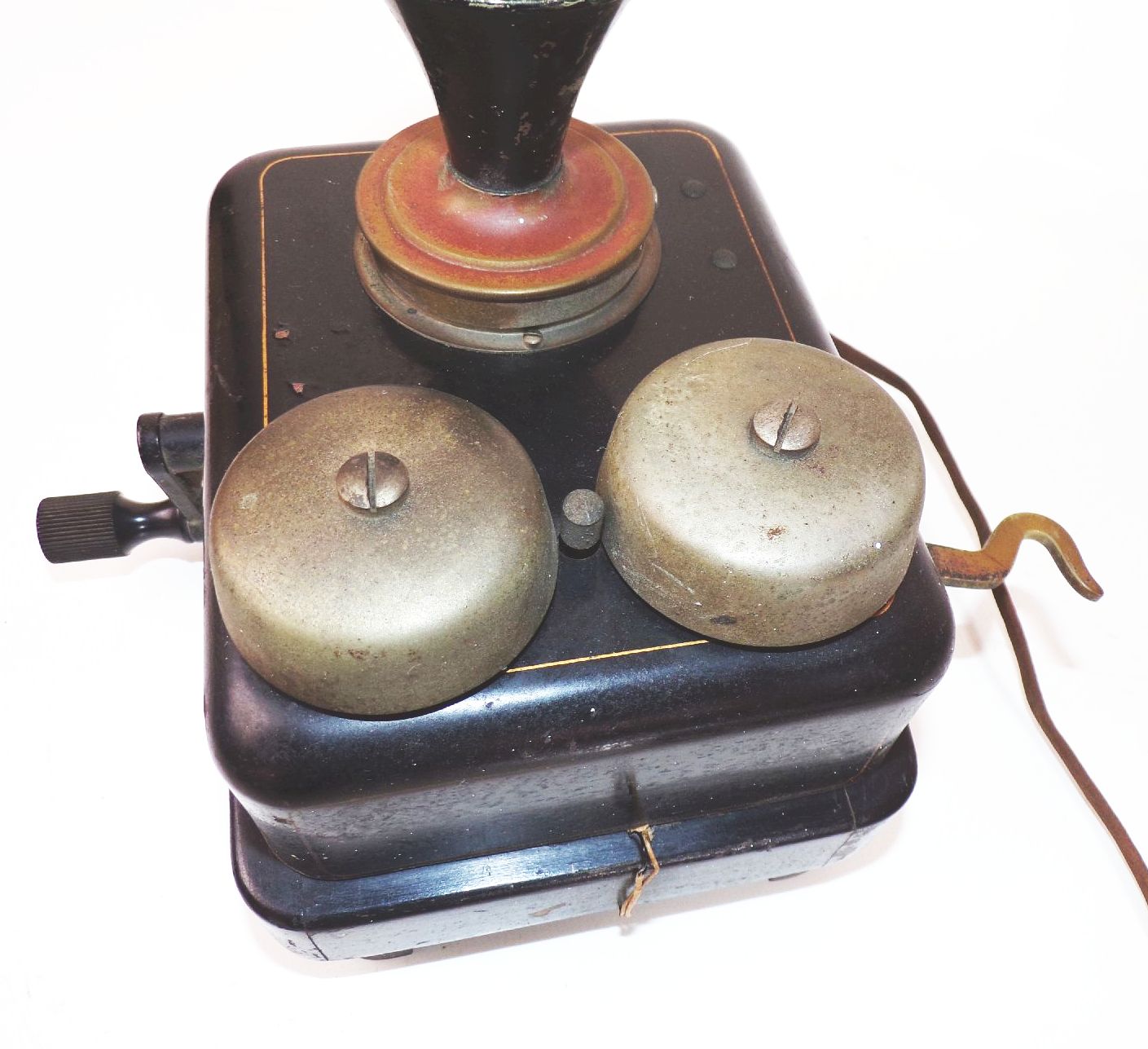 Altes Kurbeltelefon Schwarz Wandtelefon Deko Telefon