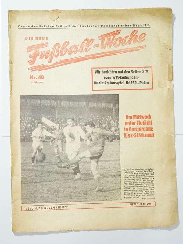 Fuwo Nr 48 Berlin 1957  WM Endrunden Quali UdSSR gegen Polen DDR Fussball Zeitung