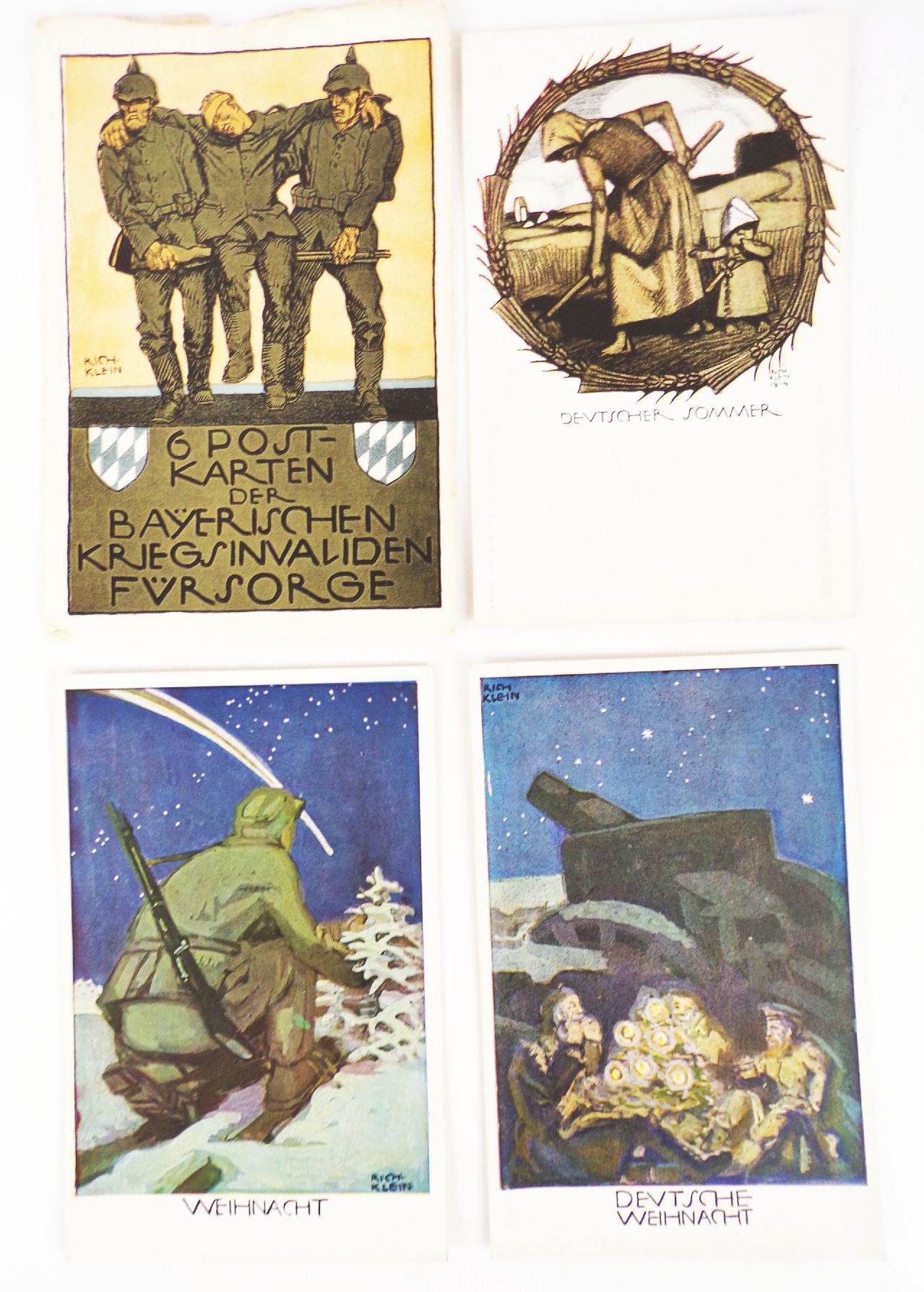 Ak Serie Richard Klein Bayerische Kriegsinvaliden Fürsorge 6 Karten 1 Wk