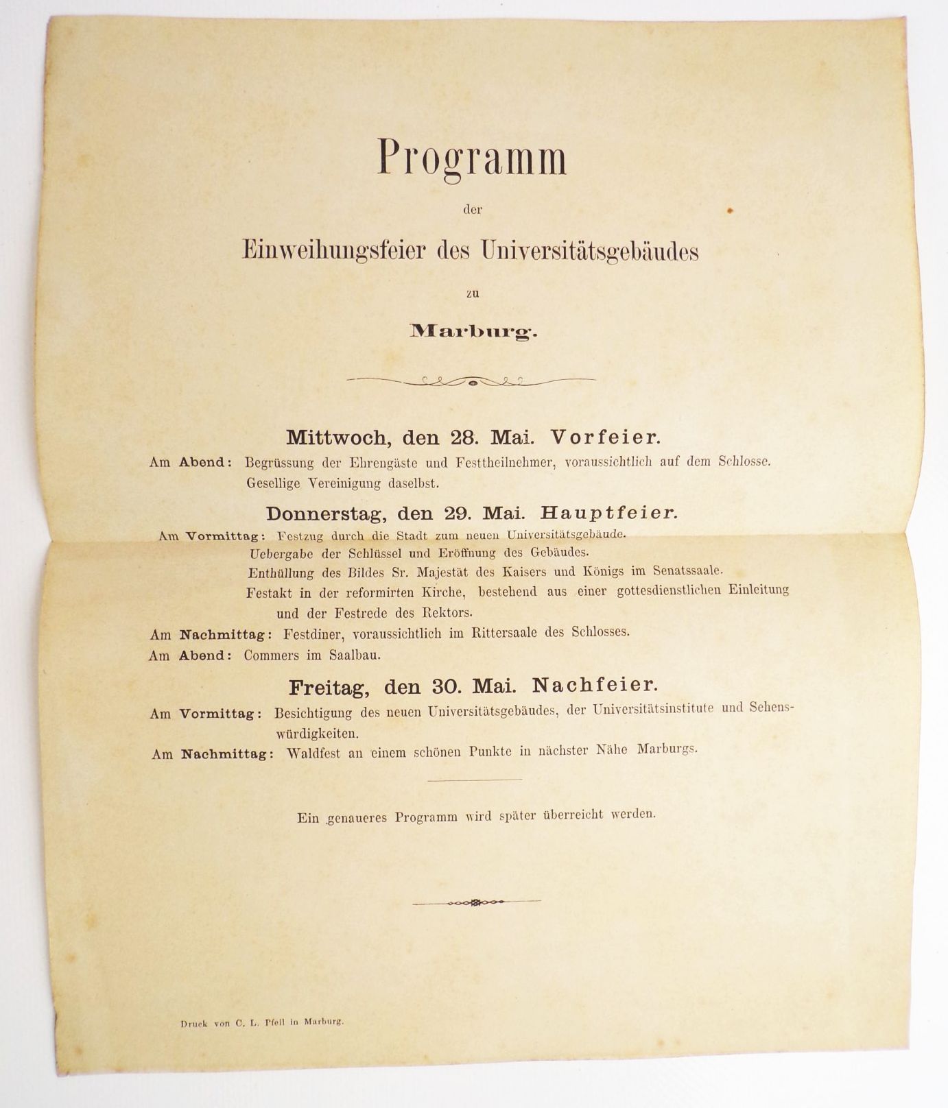 Studentika Nachlass Marburg ab 1877 Festkarte Commers Studentika Nachlass Marburg ab 1877 Festkarte Commers