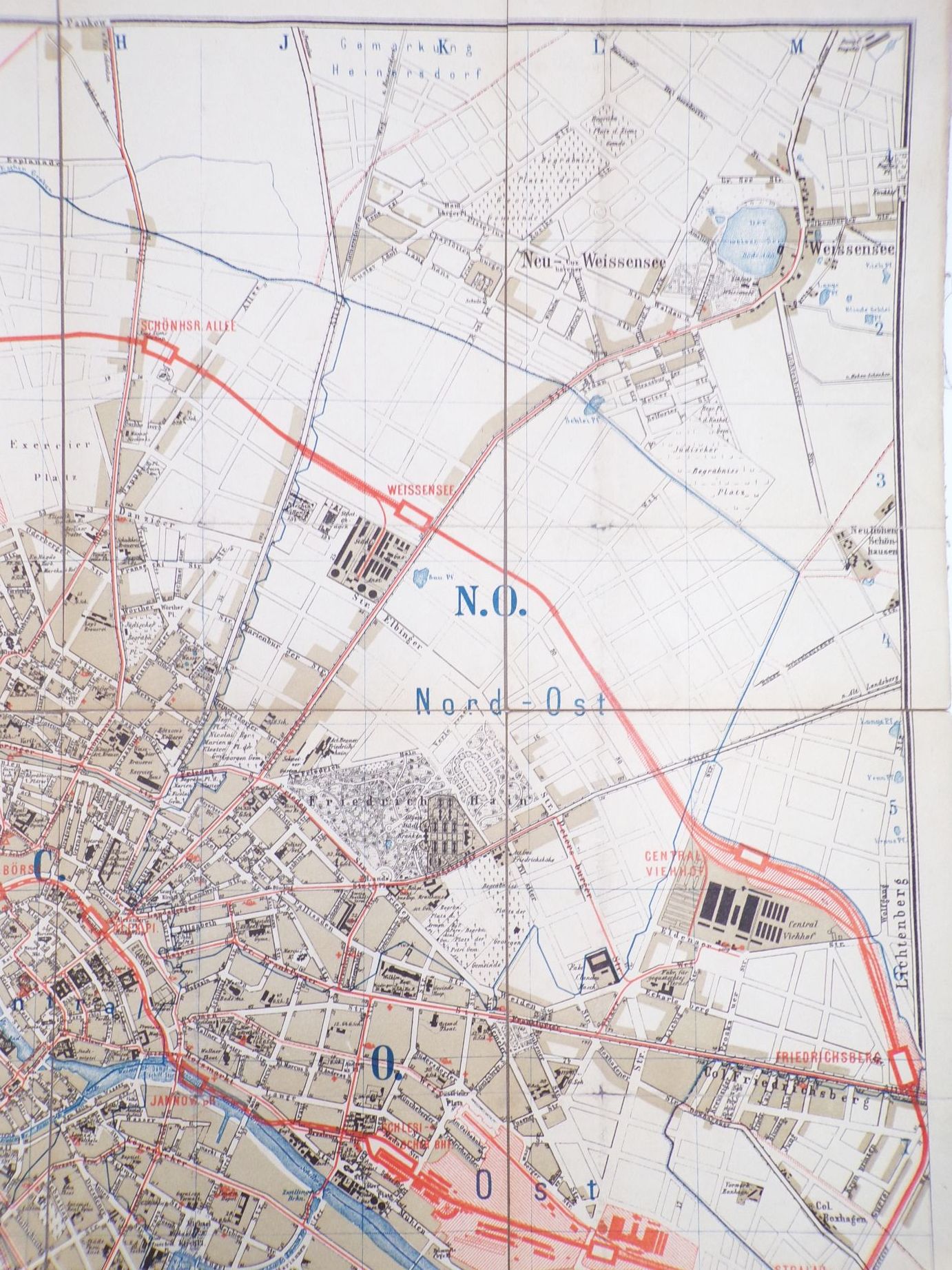 Stadtplan Berlin 1888 Beilage für Adressbuch Leinenkarte Stadtplan Berlin 1888 Beilage für Adressbuch Leinenkarte
