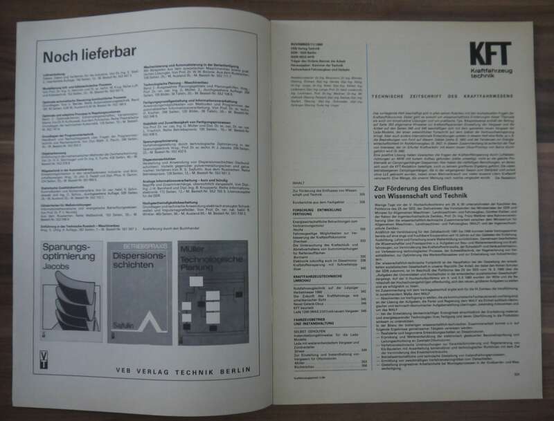 November 1980 Kraftstoffökonomie KFT Zeitschrift DDR Lada mit neuem Vergaser