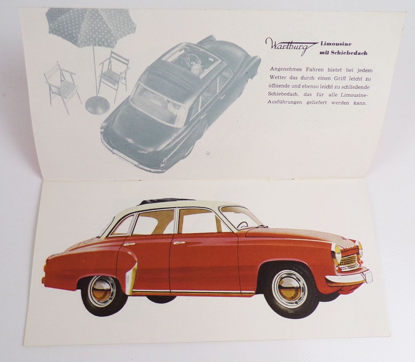 Wartburg Automobile 1950 DDR Prospekt Oldtimer