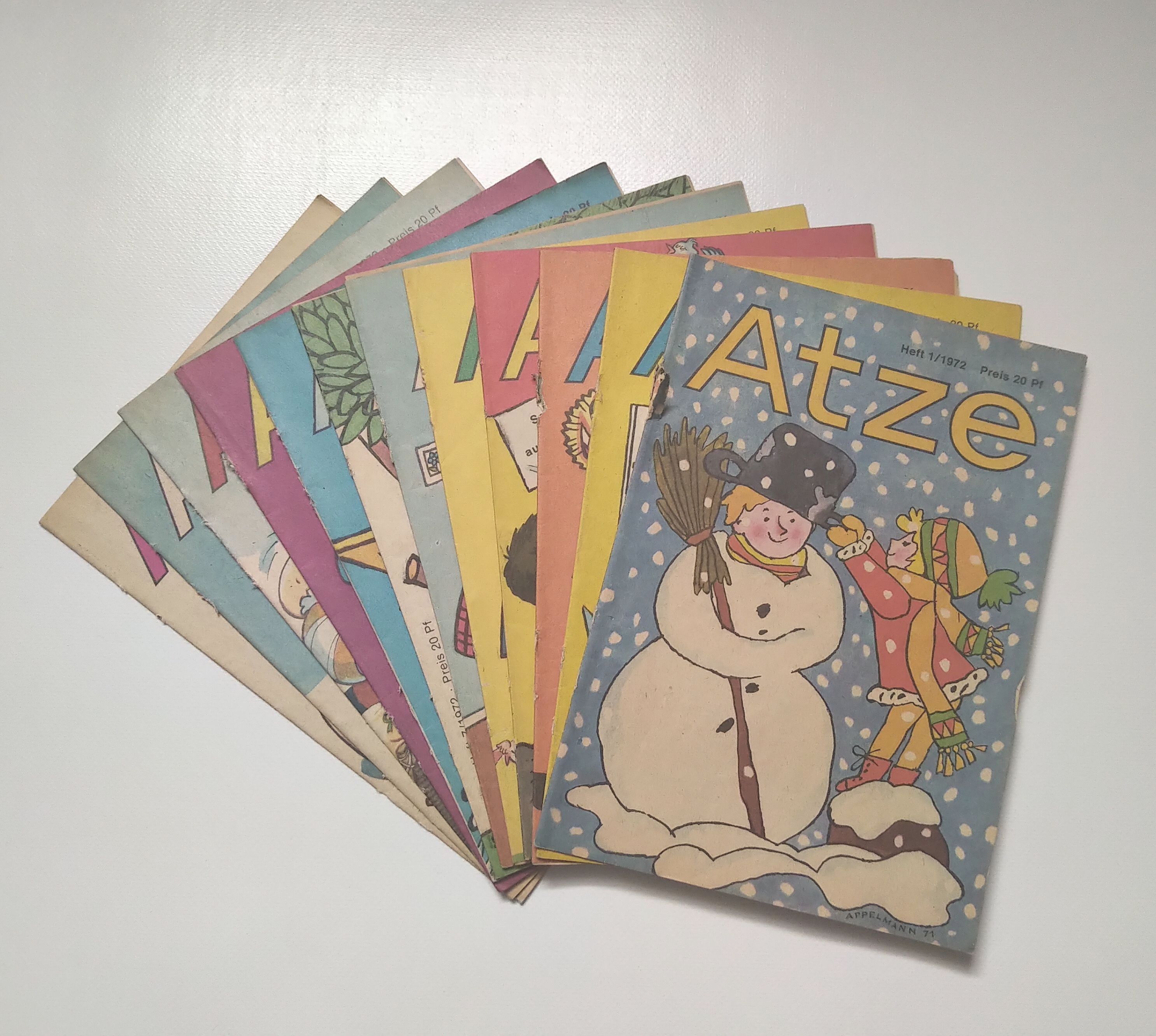 Atze 12 Hefte Jahrgang 1972 Kinder Comic DDR Atze 12 Hefte Jahrgang 1972 Kinder Comic DDR