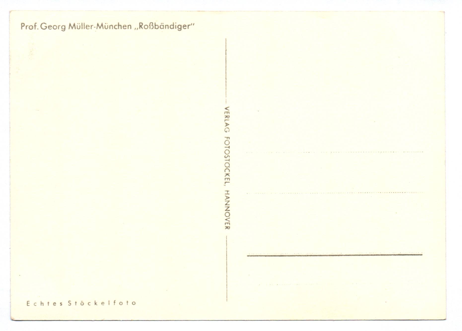 Foto Ak Prof Georg Müller München 2 Wk Roßbändiger Foto Ak Prof Georg Müller München 2 Wk Roßbändiger
