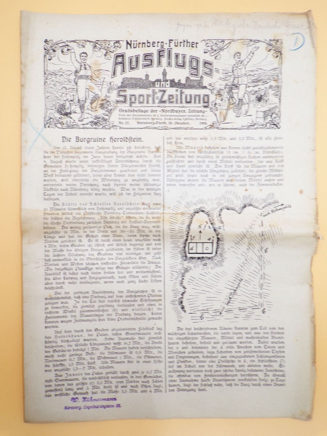 Nürnberger Fürther Ausflugs und Sport Zeitung 1908 