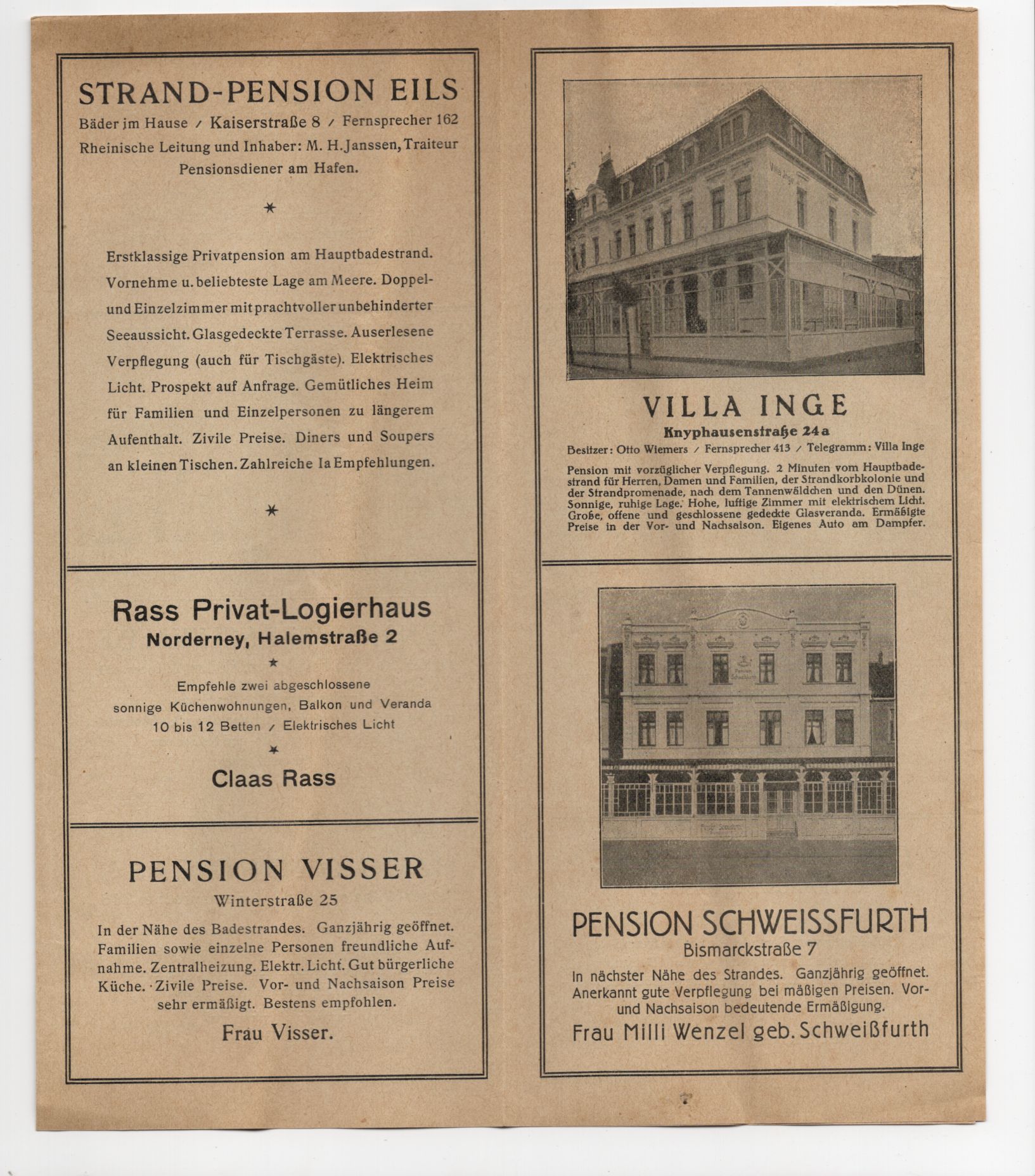 Altes Reiseprospekt Nordseebad Norderney um 1930