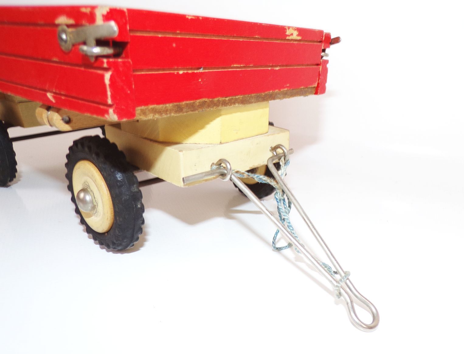 Pewesti Laster LKW mit Anhänger Rot DDR Holzspielzeug Pewesti Laster LKW mit Anhänger Rot DDR Holzspielzeug