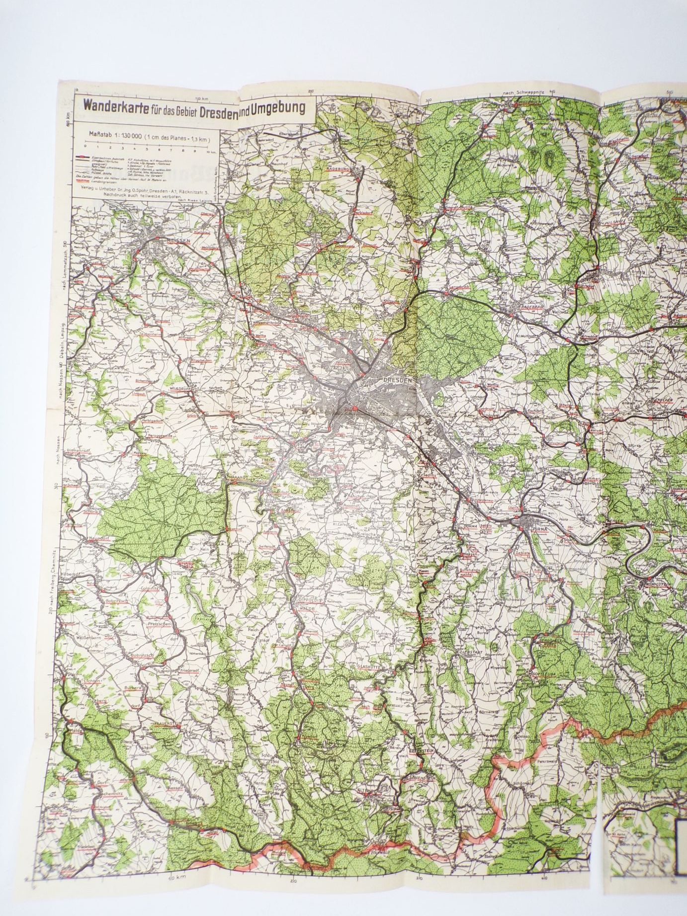 Wanderkarte für Dresden Deutsche Reichsbahn Gesellschaft 