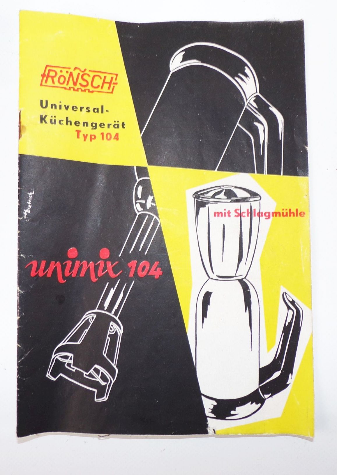 DDR Unimix 104 Rönsch Universal Küchengerät OVP 1959 Mixer 