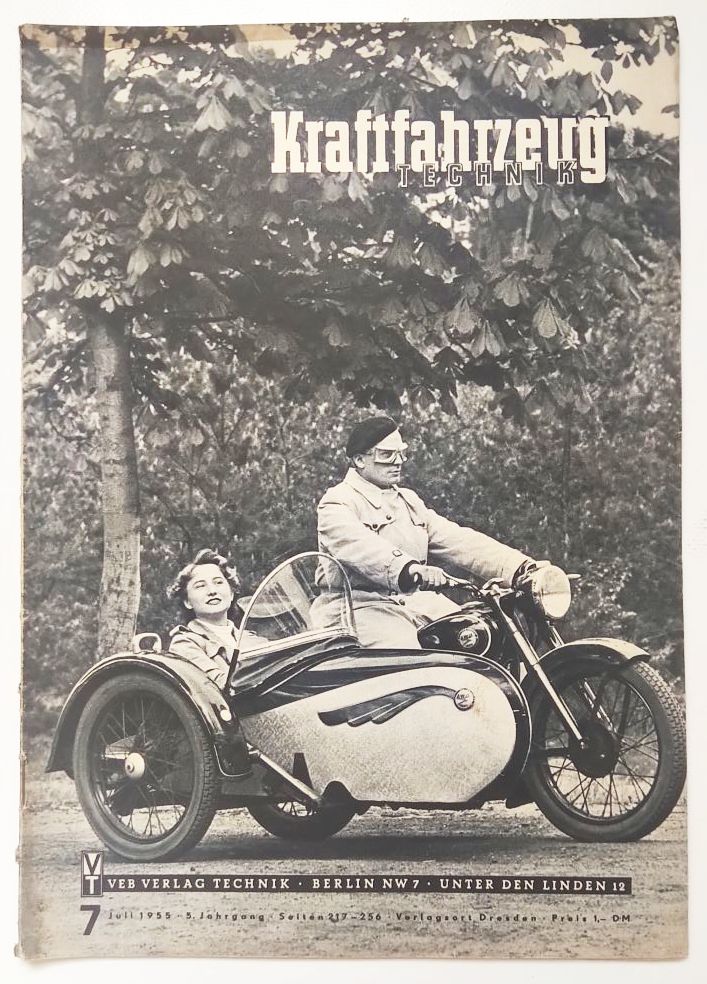 Kraftfahrzeugtechnik Zeitschrift DDR Moped SR1 Serienproduktion 1955 Nr 7
