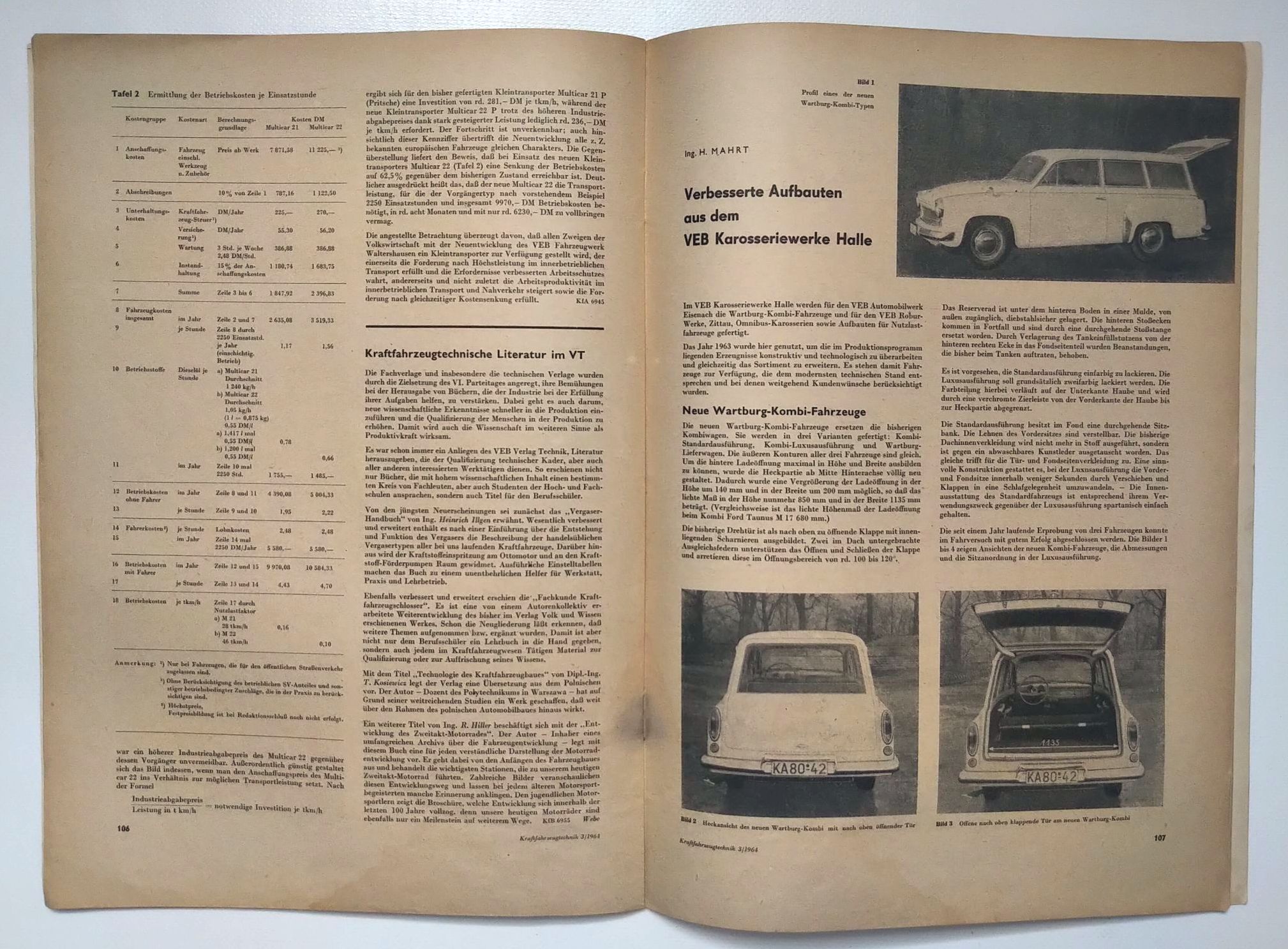 Kraftfahrzeugtechnik Zeitschrift DDR 1964 Nr 3 IFA Messestand Trabant 601 Kraftfahrzeugtechnik Zeitschrift DDR 1964 Nr 3 IFA Messestand Trabant 601