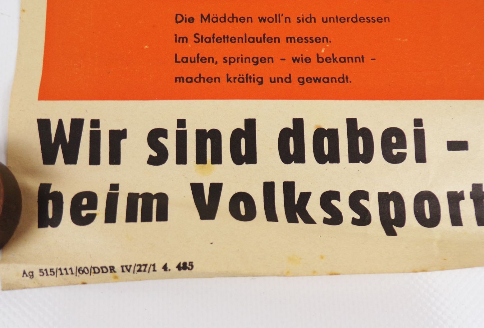 Altes Plakat DTSB Volkssporttag DDR 1960 Sport 1 Mai Poster