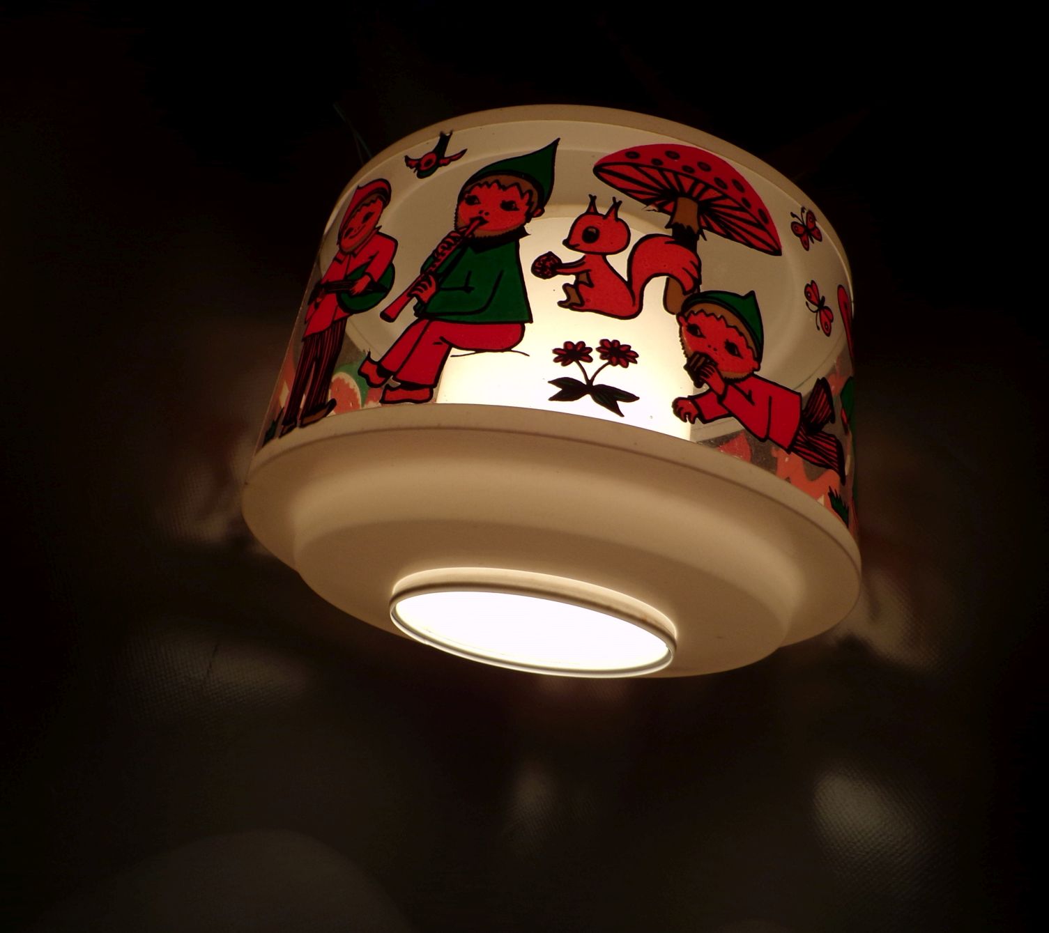 Alte Deckenleuchte Sandmann Kindermotiv E27 Retro Vintage Lampe