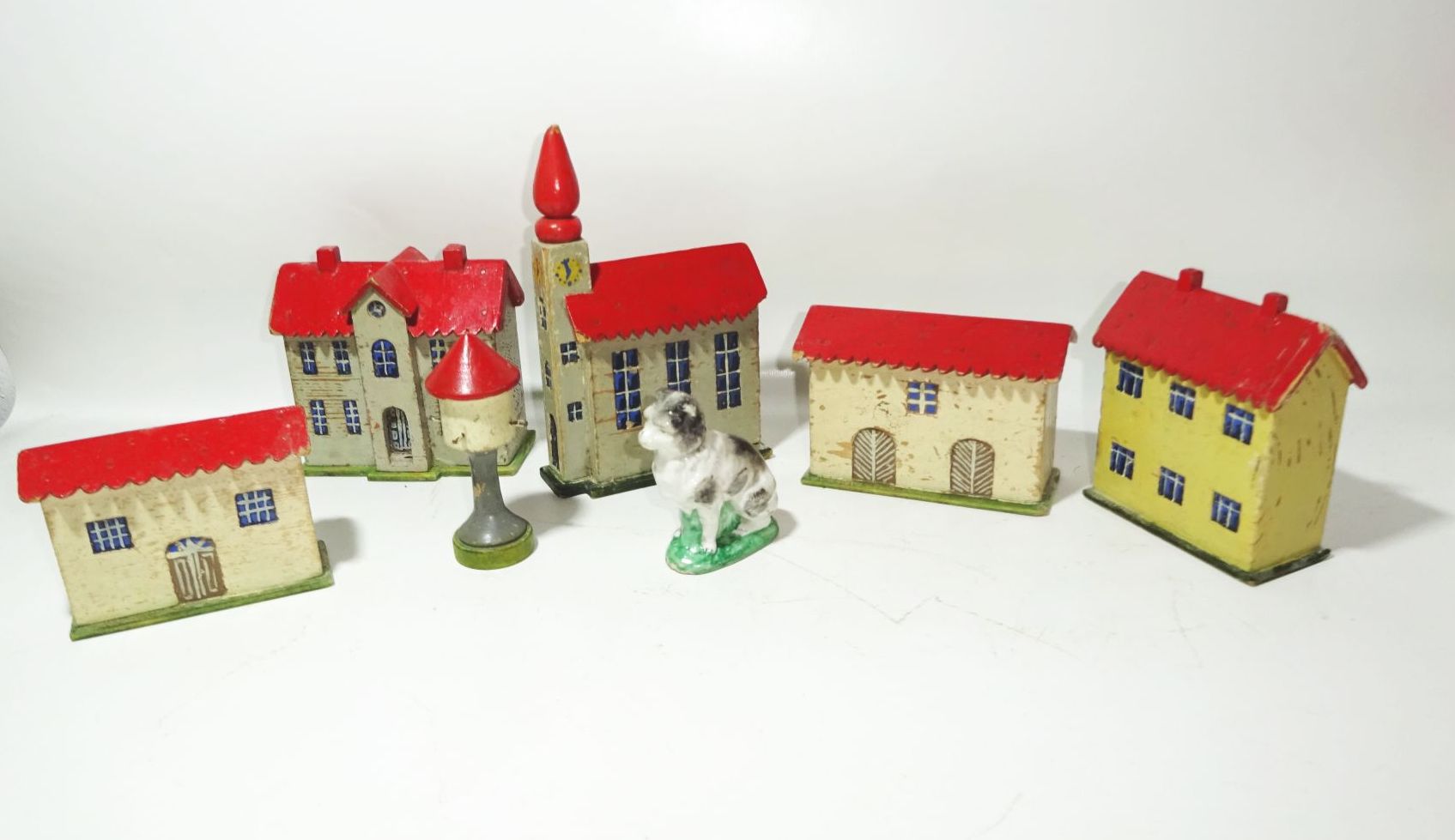 Alte Holz Häuser Kirche Holzhäuser Spielzeug Taubenhaus Modellbau Deko 