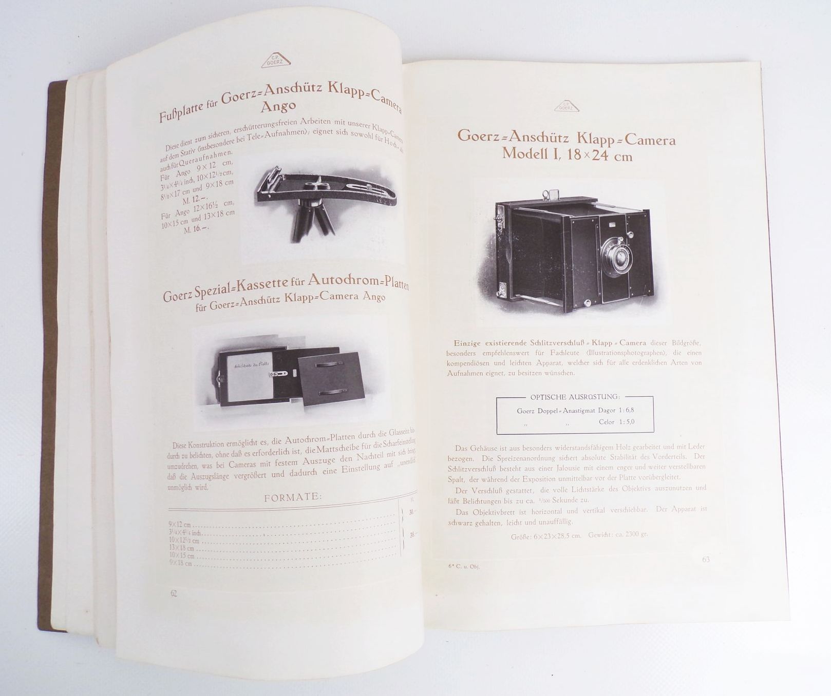 Goerz Katalog Cameras und Objektive 1912 Kamera Fotoapparate 