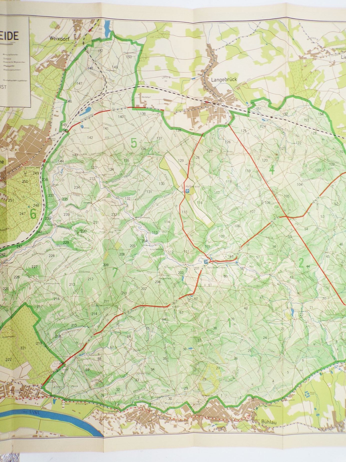 Wanderkarte Dresdner Heide 1966 DDR